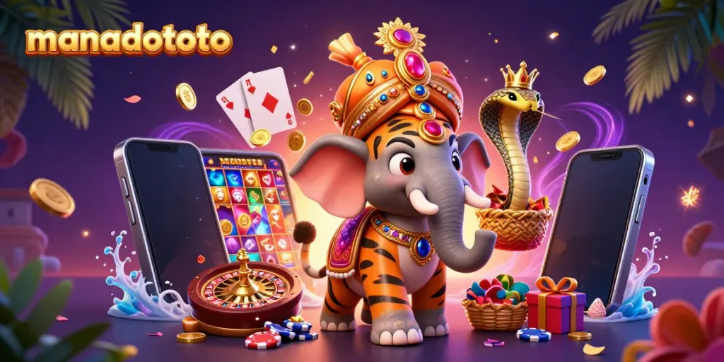 Experience thrilling gameplay at manadototo with vibrant slot games, dynamic characters, and casino elements.