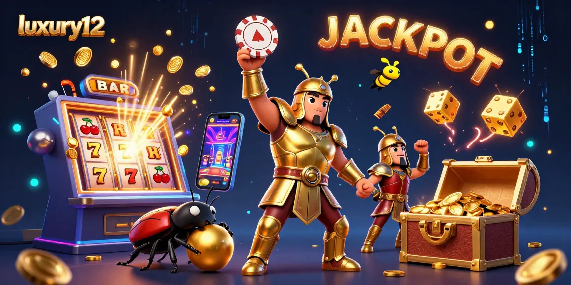 Mewah dengan aksi slot jackpot, luxury12 menampilkan tumpukan koin dan simbol berkilau di sekitar karakter 3D.