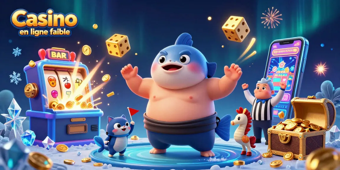 Experience thrills with Casino en ligne fiable featuring a fugu in an underwater ring surrounded by vibrant gaming elements.