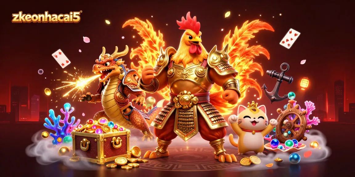 Engage in thrilling gameplay at zkeonhacai5 with a vibrant casino scene featuring iconic characters and elements.