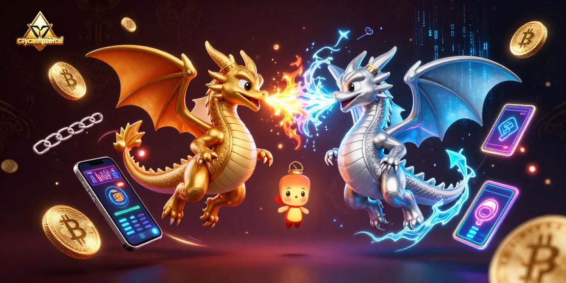 Engage with caycanhphattai in this immersive 3D dragon casino scene, showcasing excitement and cryptocurrency elements.